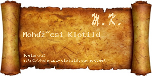 Mohácsi Klotild névjegykártya